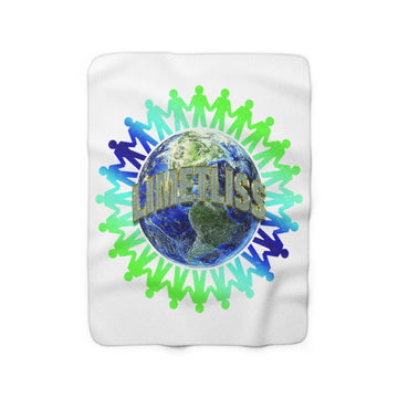 LIMETLISS We are the World Sherpa Fleece Blanket
